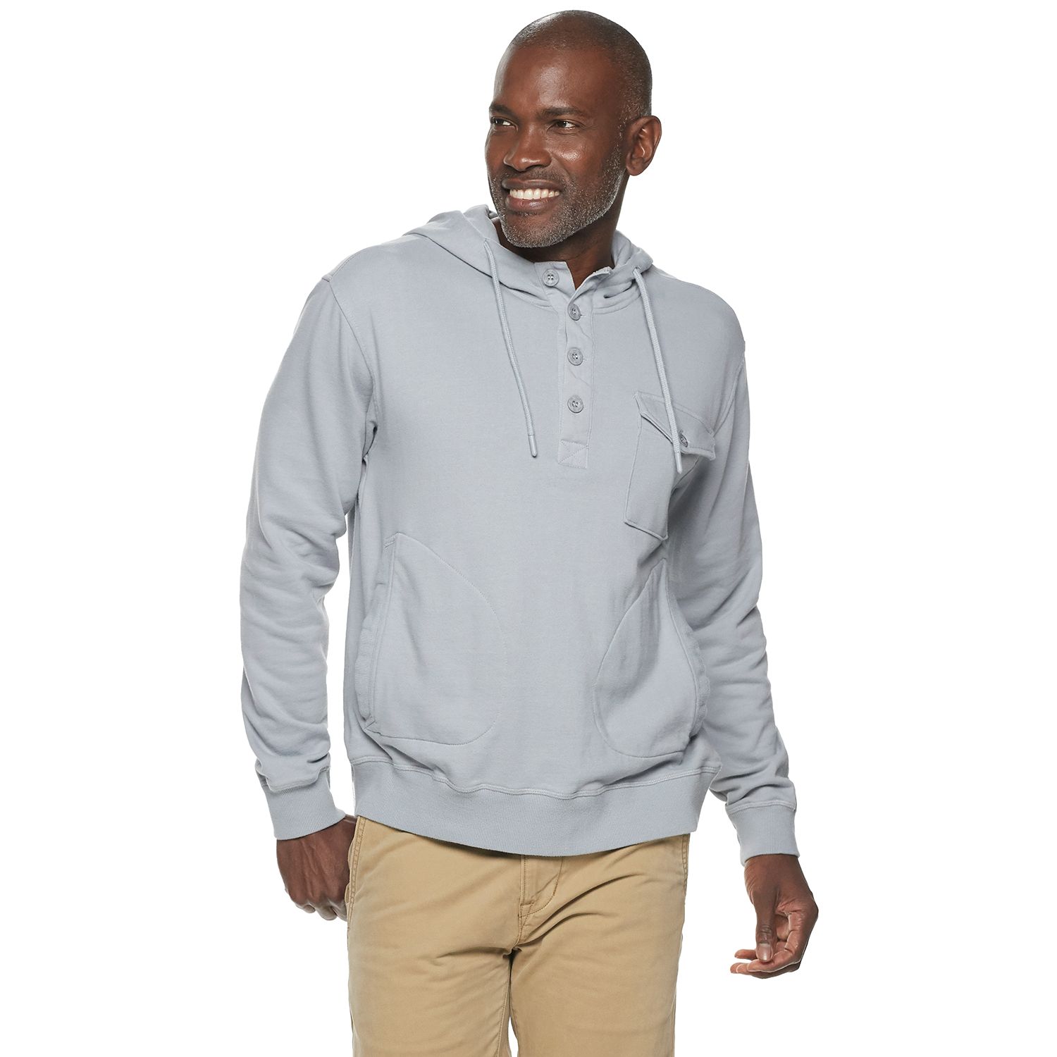 mens henley hoodie