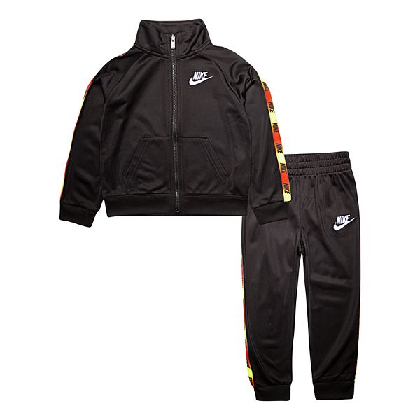 Toddler Boy Nike 2 Piece Taping Zip Jacket and Jogger Pants Track Set