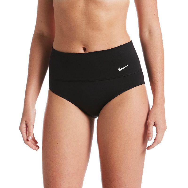 Women's Nike Essential High-Waist Swim Bottoms, Size: XXL, Black