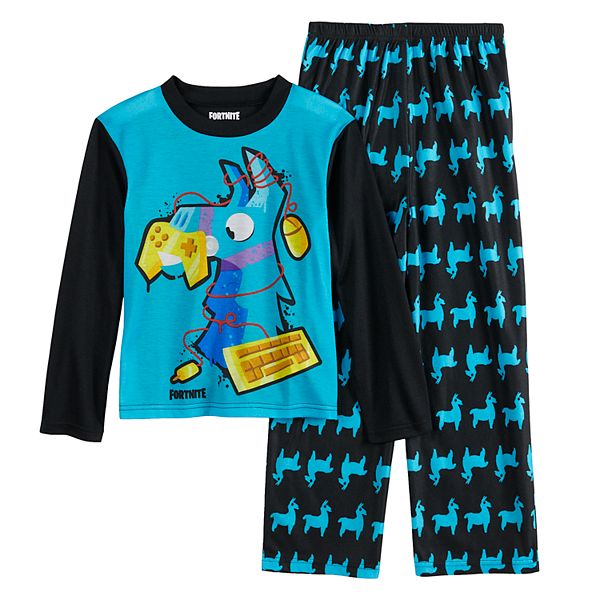 Fortnite Epic Games Boy's 2-Piece Pajama Set Medium 8  PJ's NWT Video Blue 