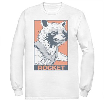 Men's Marvel Avengers Endgame Pop Rocket Poster Long Sleeve Tee