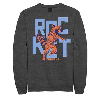 Men's Marvel Avengers Endgame Text Pop Rocket Fleece