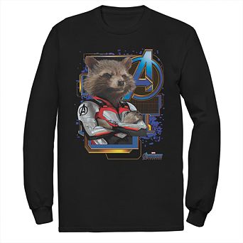 Men's Marvel Avengers Endgame Space Rocket Suit Long Sleeve Tee