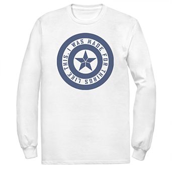 Mens Marvel Avengers Endgame Shield Inspiration Long Sleeve Tee