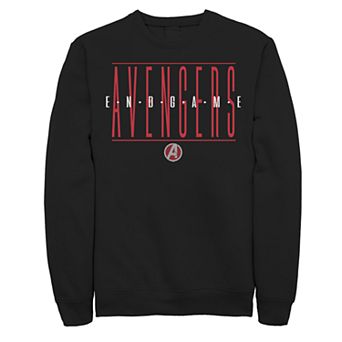 Men's Marvel Avengers Endgame Strike Through Text Fleece Top