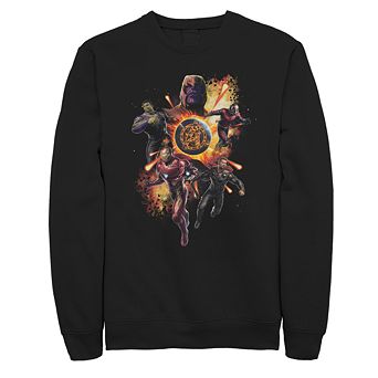 Men's Marvel Avengers Endgame Planet Explosion Group Fleece Top