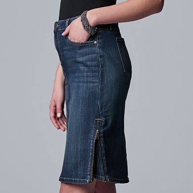 Women's Simply Vera Vera Wang Zipper-Side Denim Skirt