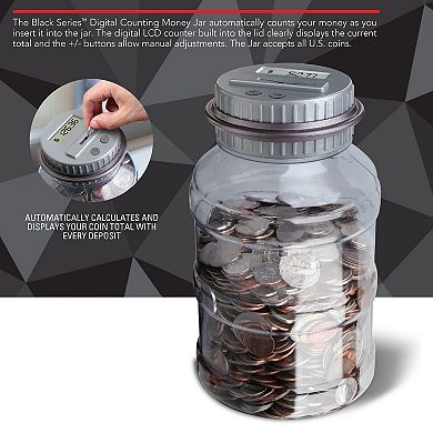 Black Series Coin Counting Jar