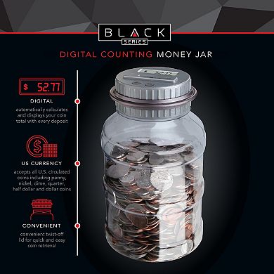 Black Series Coin Counting Jar