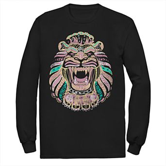 Disney's Aladdin Men's Cave of Wonders Lion Long Sleeve Graphic Tee