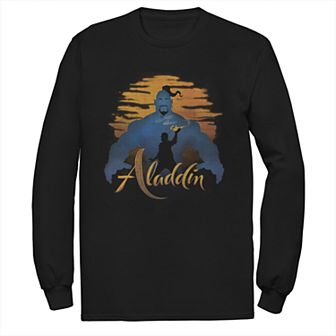 Disney's Aladdin Men's Genie Silhouette Long Sleeve Graphic Tee