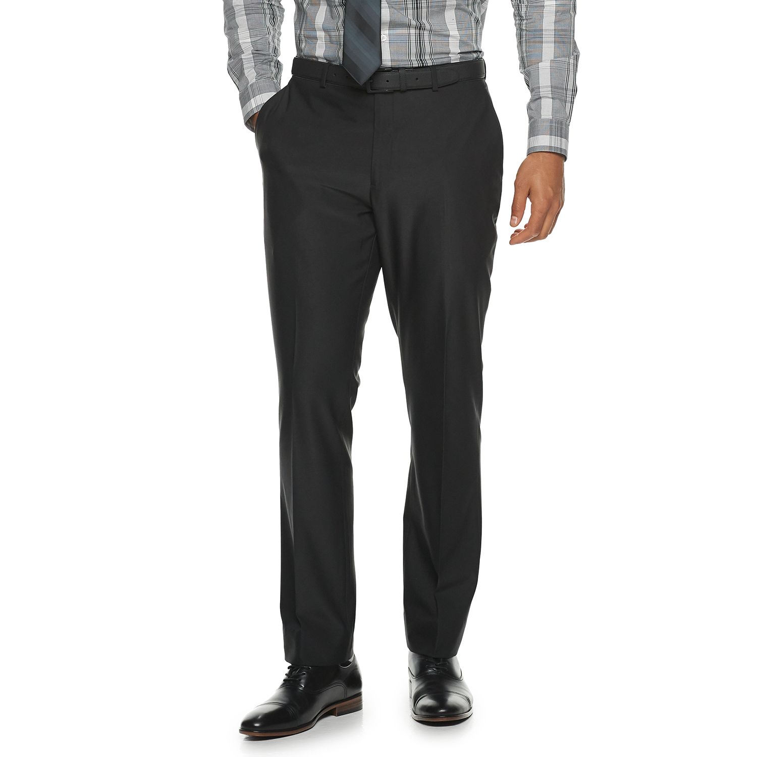 black slim suit pants