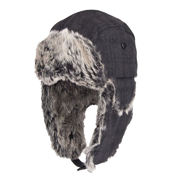 Men's Dockers® Plaid Trapper Hat with Faux-Fur Trim