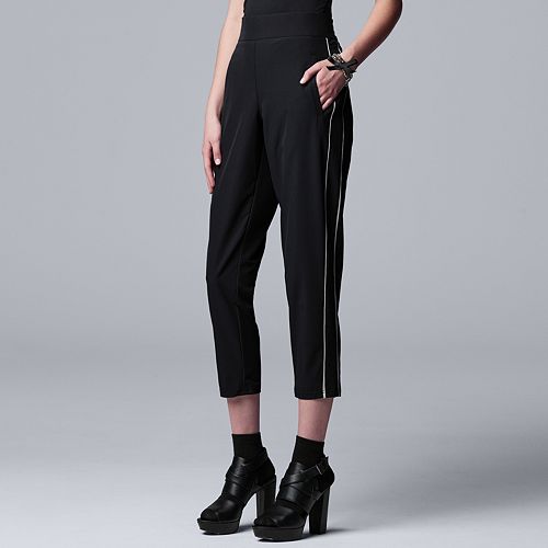 Women's Simply Vera Vera Wang Striped Crop Tuxedo Pants