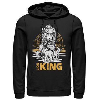 Disney's The Lion King Men's Scar, Simba & Nala Graphic Hoodie