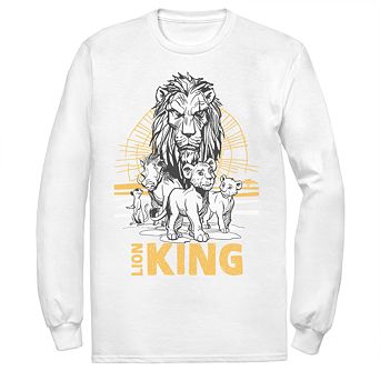 Disney's The Lion King Men's Scar, Simba & Nala Long Sleeve Graphic Tee