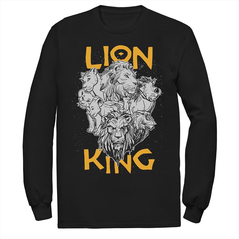 Disneys The Lion King Mens Group Long Sleeve Graphic Tee, Size: Small, Bl