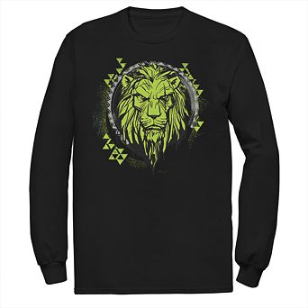 Disney's The Lion King Scar Men's Geometric Lime Long-Sleeve Tee