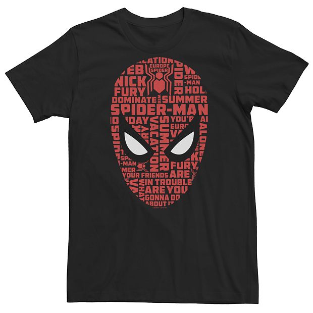 Marvel Men's Spider-Man: Far from Home Keywords T-Shirt Black