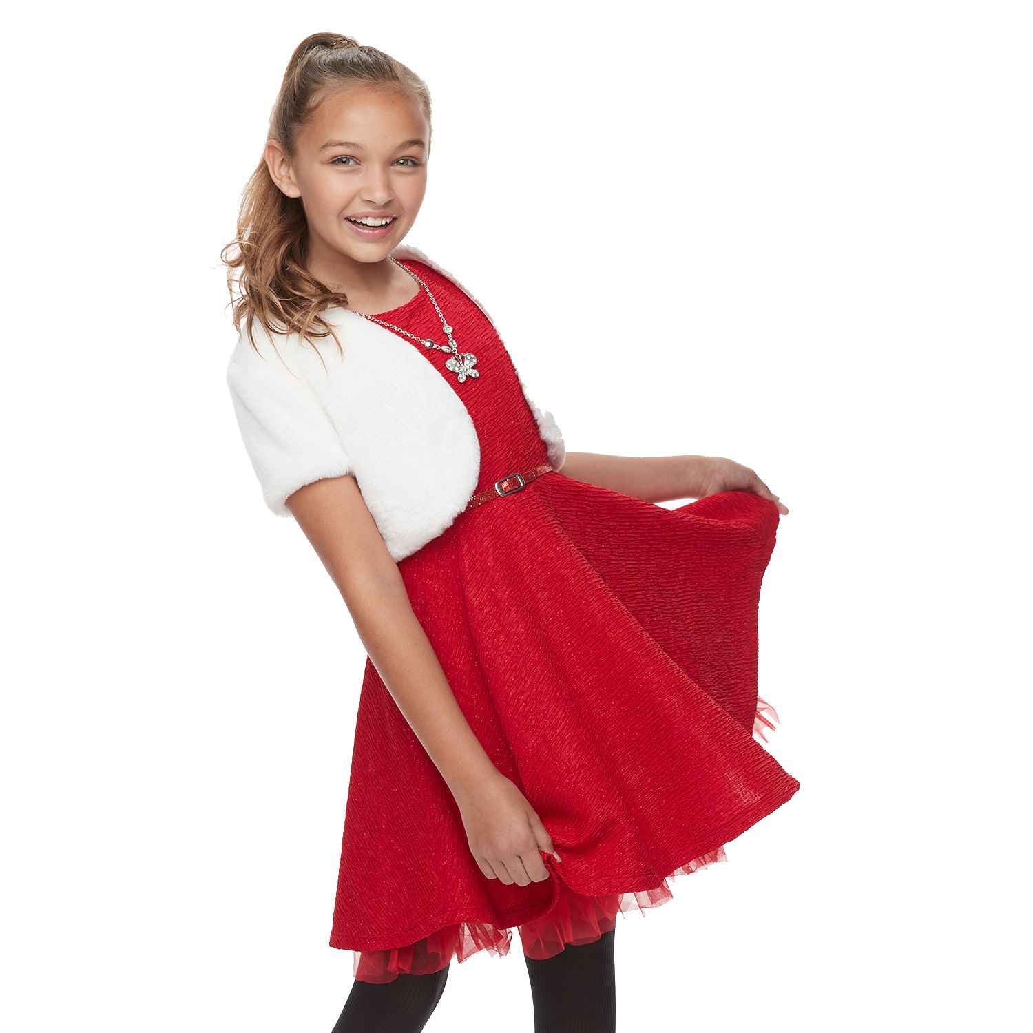 kohls girls red dress