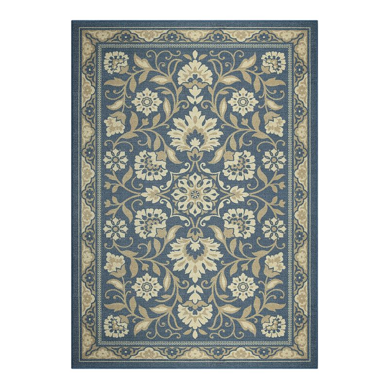 Maples Harlow Area and Washable Throw Rug, Blue, 7X10 Ft