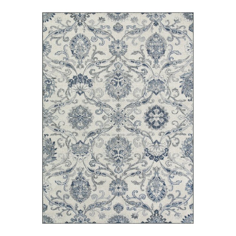 Maples Alexa Area and Washable Throw Rug, Blue, 7X10 Ft