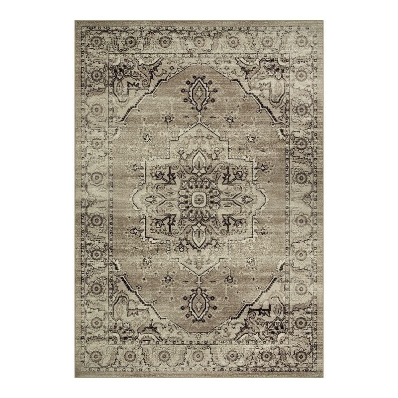 Maples Rugs Lexington Traditional Washable Kitchen Hallway Runner Rug for Indoor  2  x 6   Beige