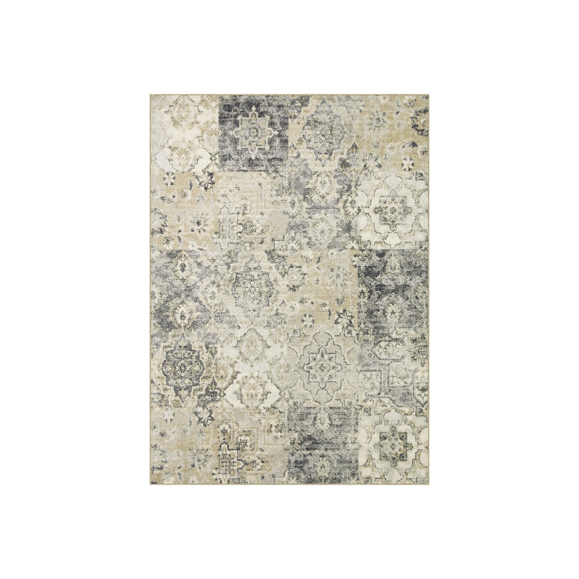 Maples Emilia Area and Washable Throw Rug, Gray