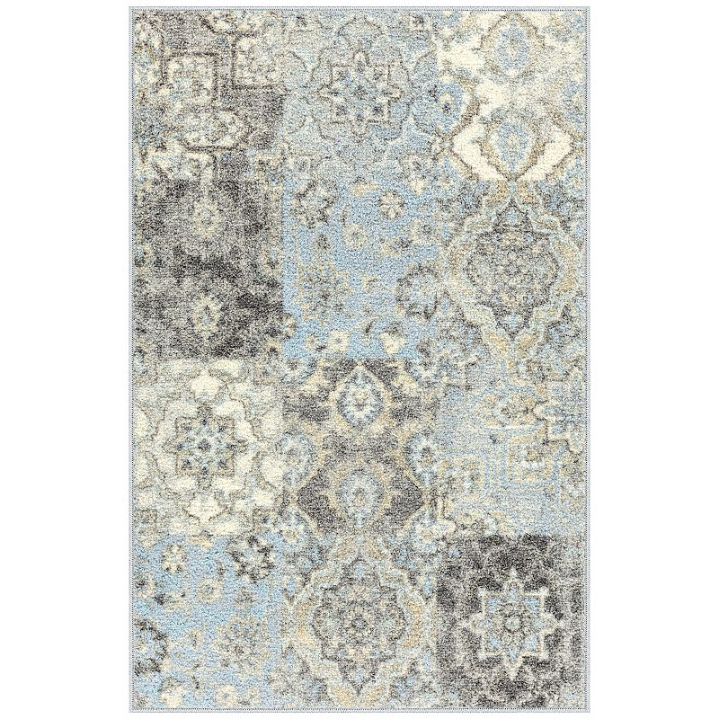 Maples Emilia Area and Washable Throw Rug, Blue, 7X10 Ft