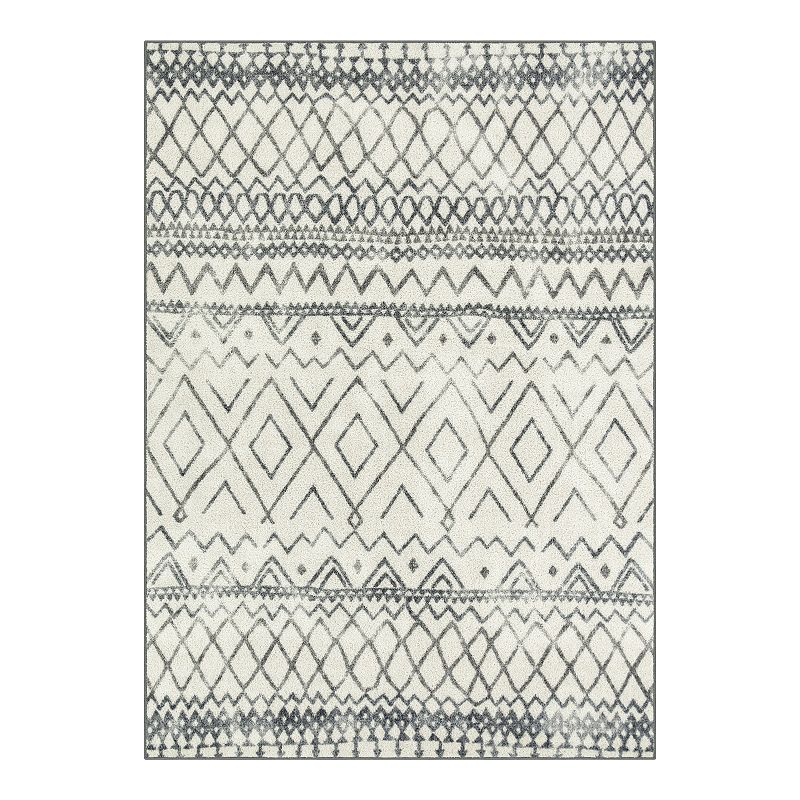 Maples Mila Area and Washable Throw Rug, Beig/Green, 7X10 Ft