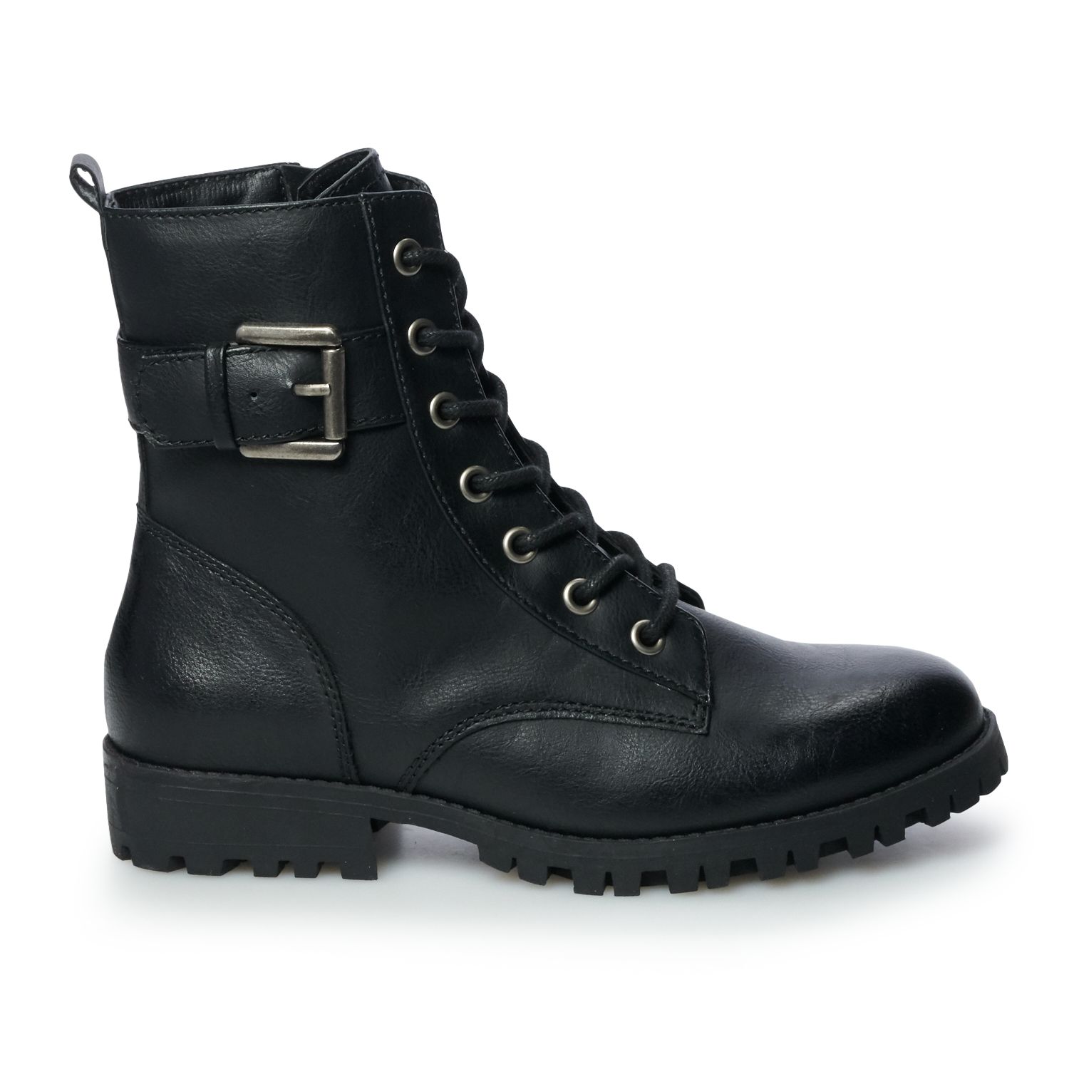 kohls black combat boots