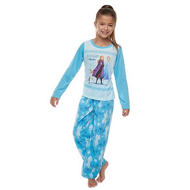 Disney's Frozen Girls 4-12 Top & Bottoms Pajama Set by Jammies For Your Families