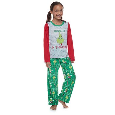 Girls 4-16 Jammies For Your Families The Grinch Top & Bottoms Pajama Set