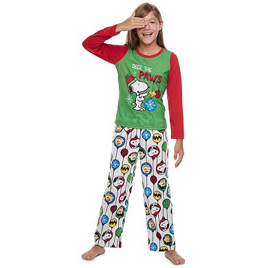 Girls 4-16 Jammies For Your Families Peanuts Snoopy Top & Bottoms Pajama Set