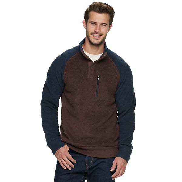 Men's Sonoma Goods For Life® Button Mock Neck Sherpa Fleece