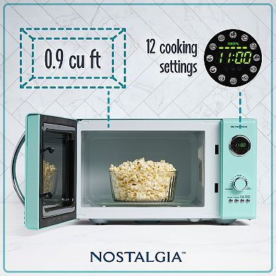 Nostalgia Electrics Retro Aqua 800-Watt Microwave Oven