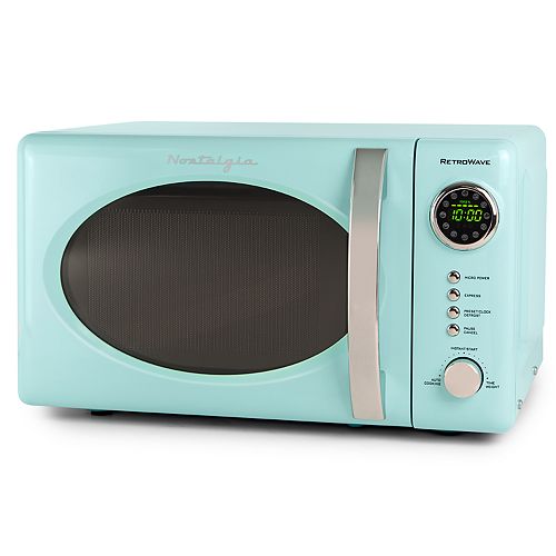 Nostalgia Electrics Retro Aqua 700 Watt Countertop Microwave Oven