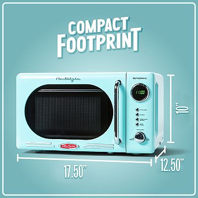 Nostalgia Electrics Retro Aqua 700-Watt Countertop Microwave Oven