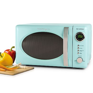 Nostalgia Electrics Retro Aqua 700-Watt Countertop Microwave Oven