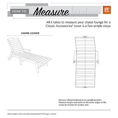 Classic Accessories Montlake FadeSafe Indoor / Outdoor Patio Chaise Lounge Slipcover