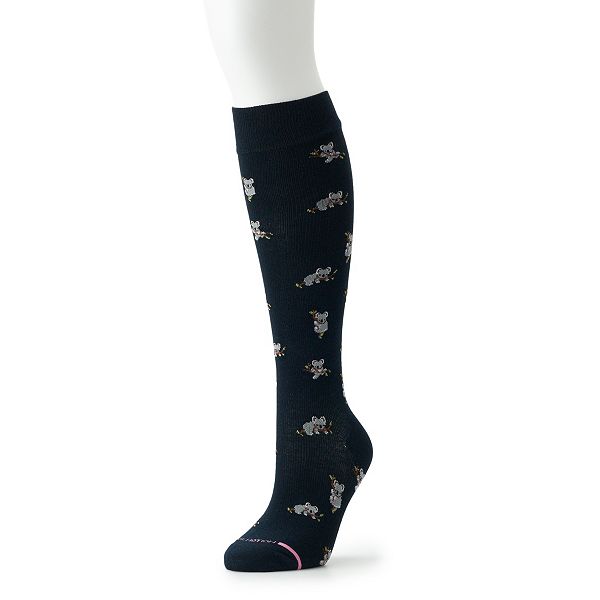 Women's Dr. Motion Everyday Mild Compression KneeHigh Socks Koala Print