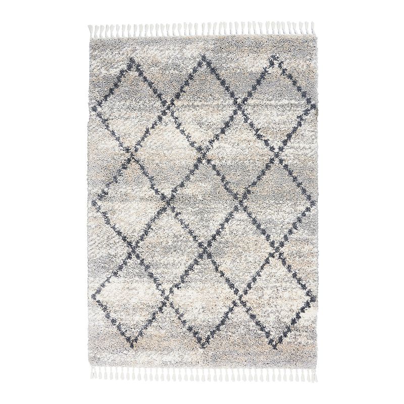 Nourison Scandinavian Poplar Shag Rug, Grey, 5X8 Ft