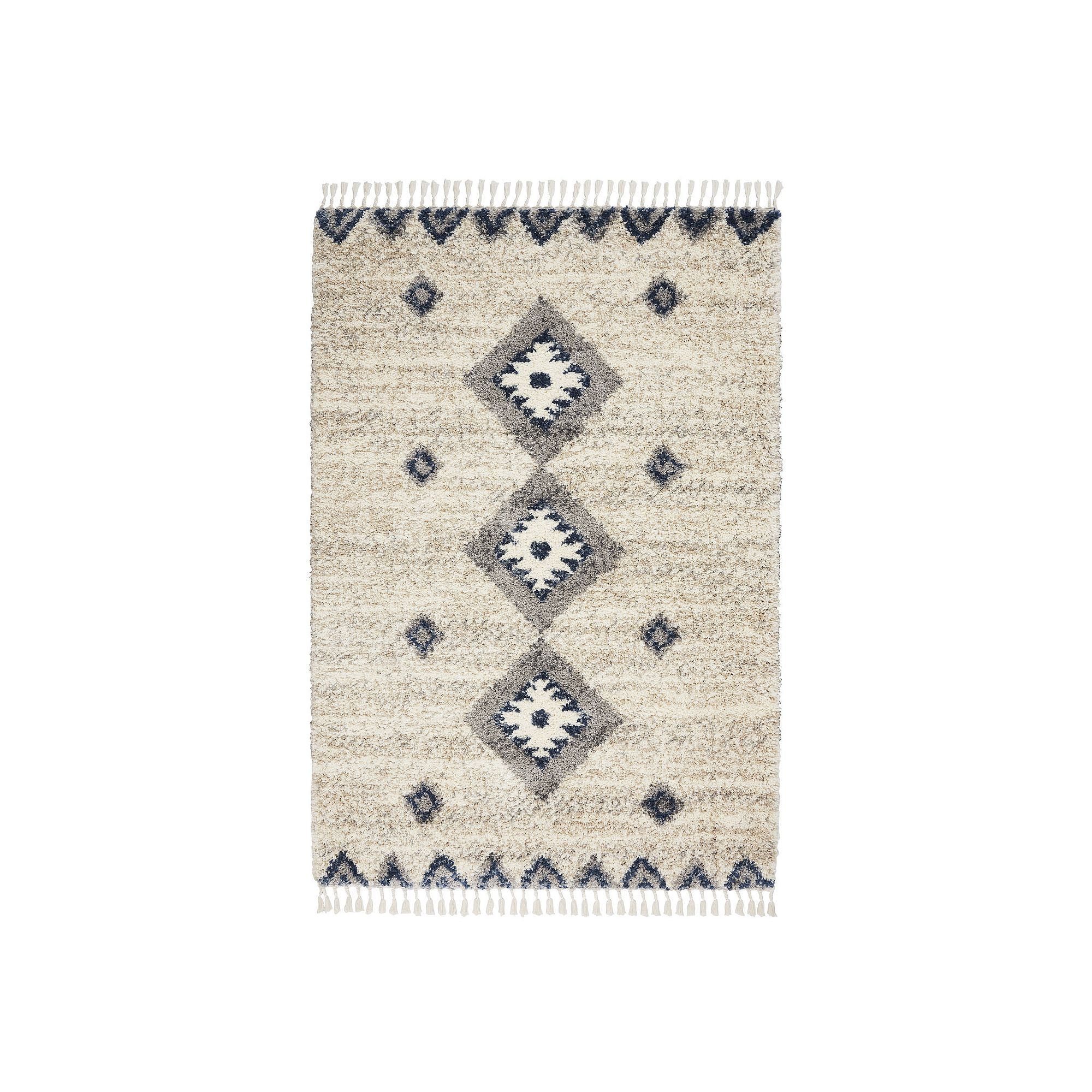 Nourison Scandinavian Blissful Shag Rug, Ivory Blue