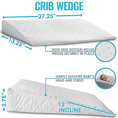 LA Baby Safe Lift Universal Crib Wedge for Baby Mattress 