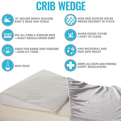 LA Baby Safe Lift Universal Crib Wedge for Baby Mattress