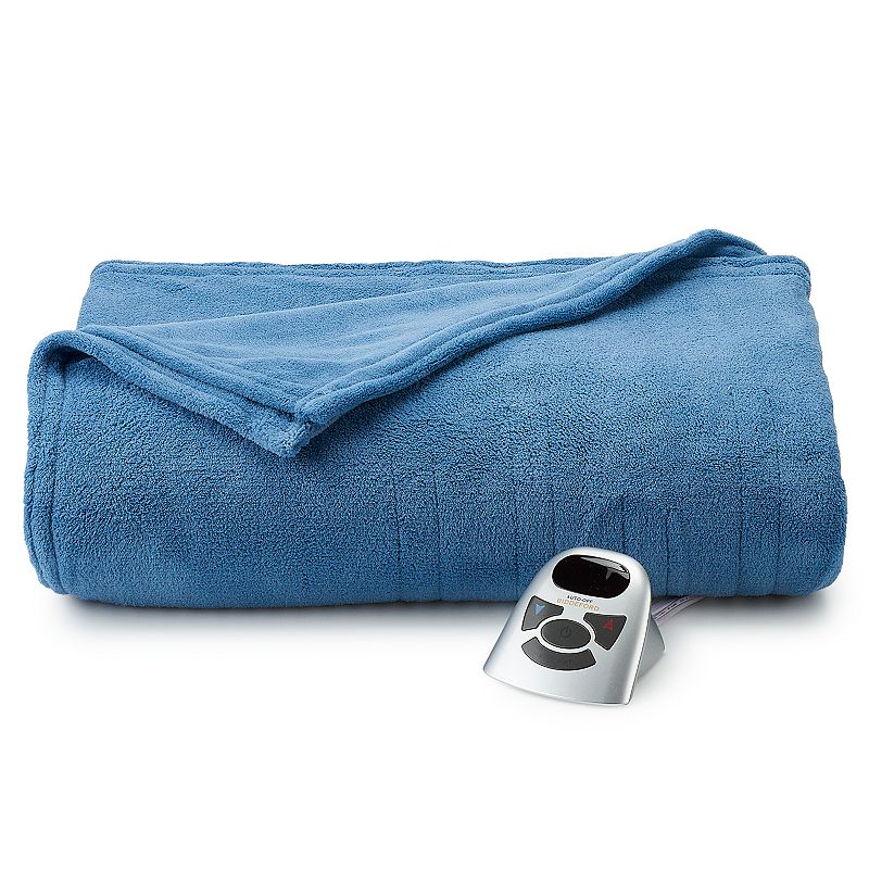42986580 Biddeford Electric Heated Microplush Blanket, Blue