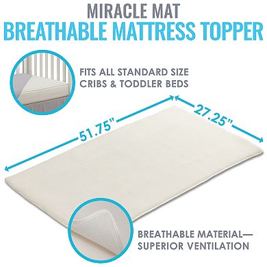 LA Baby Breathable Miracle Mat - Superior Ventilation Crib Mattress Topper