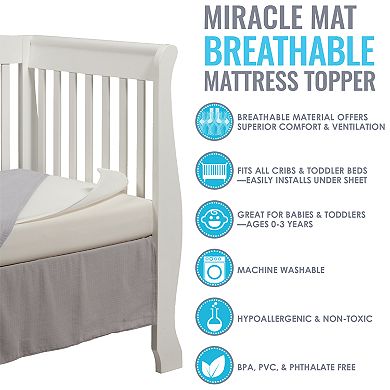 LA Baby Breathable Miracle Mat - Superior Ventilation Crib Mattress Topper