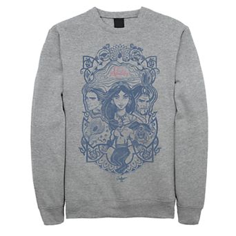 Juniors' Disney's Aladdin Vintage Artsy Group Poster Fleece Sweater