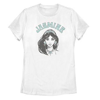 Junior's Disney's Aladdin Jasmine Sketched Portrait Tee Shirt